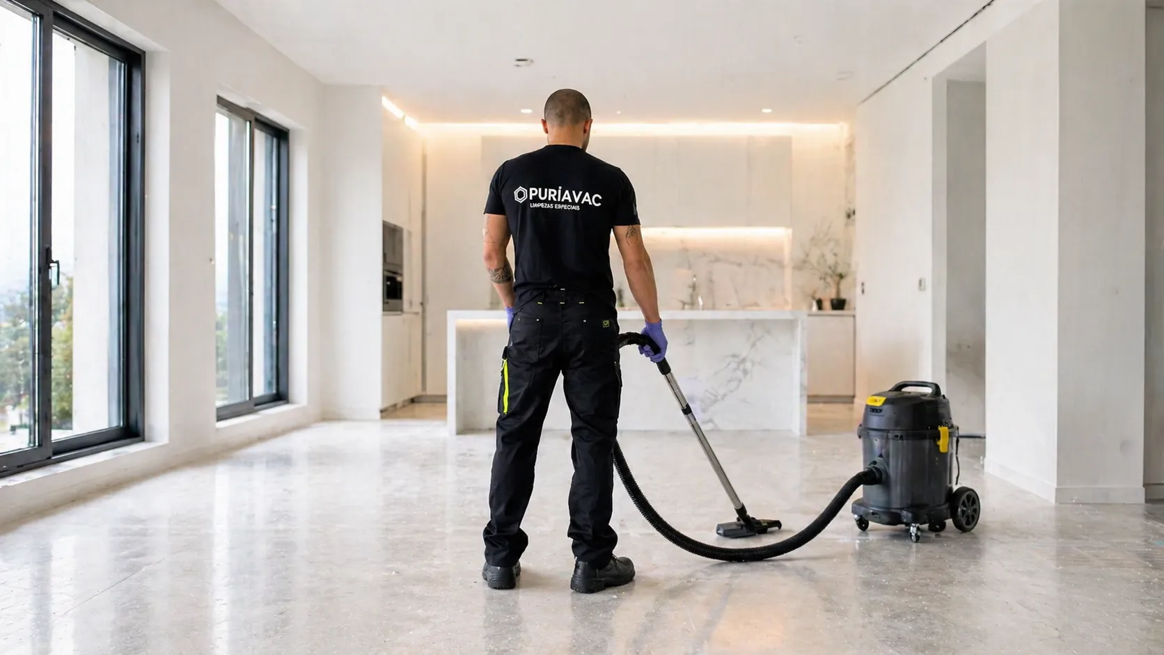 Espaço em contexto de limpeza pós obra
